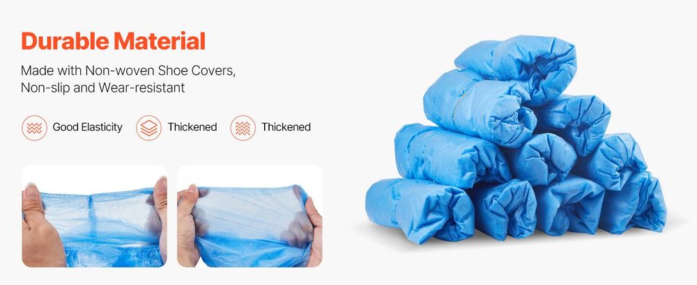 VEVOR Schuhüberzieher-Spender für bis zu US 11 / EU 44 mit 100 Einweg-Plastiküberzügen, Einweg-Schuhüberzüge