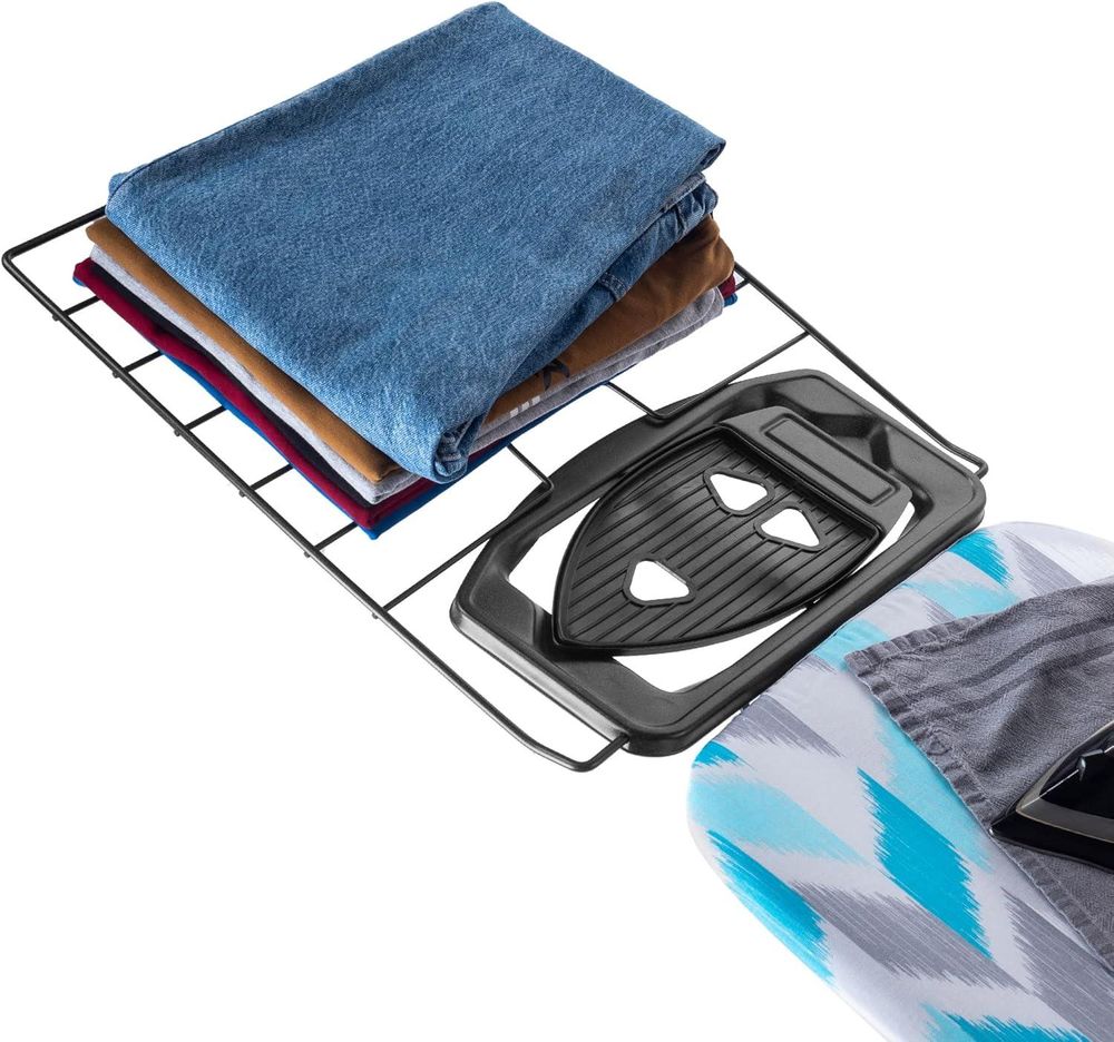 KADAX Bügeltisch mit ausziehbarer Ablage "Hem", Dampfbrett, 120 cm, Rechteckmuster