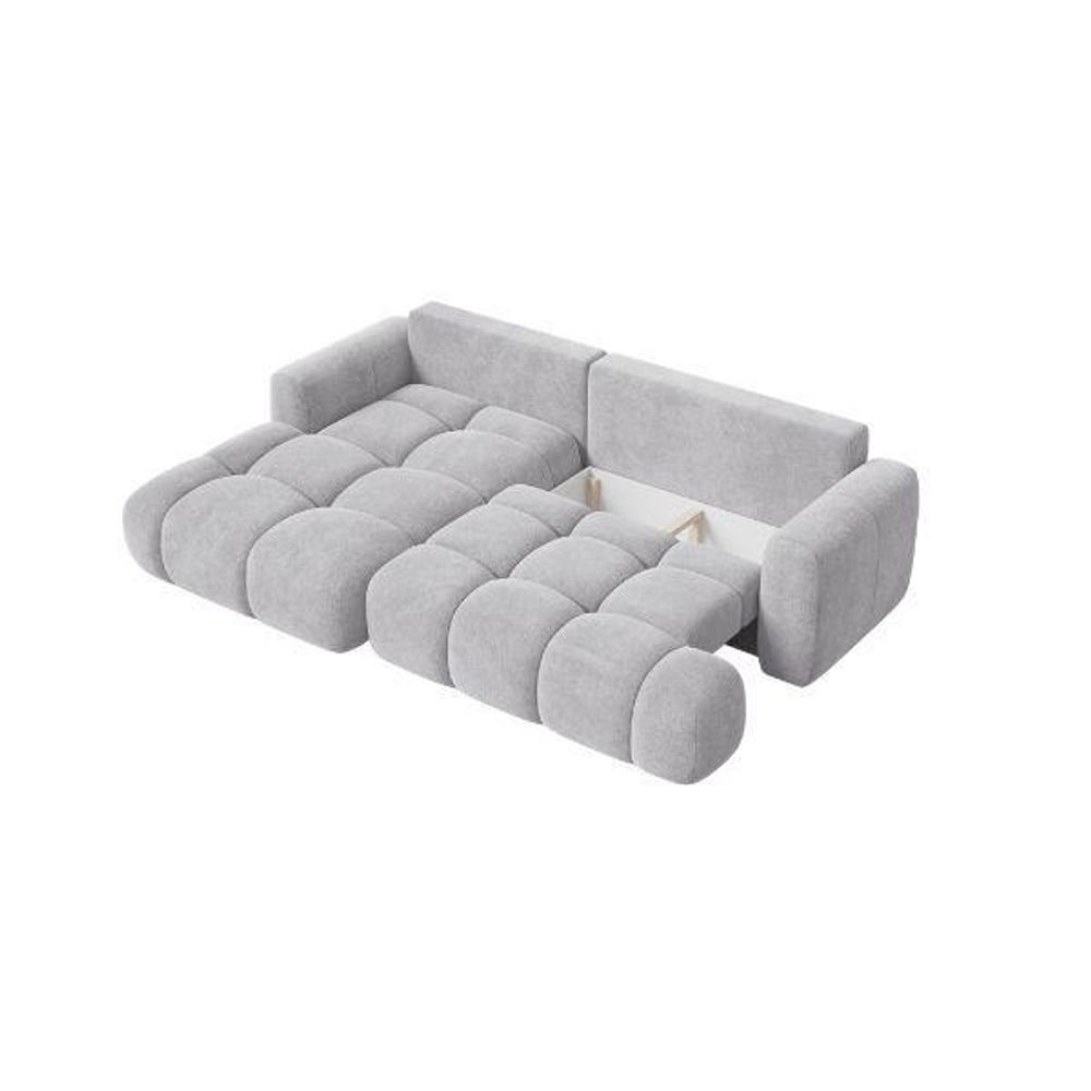 MORELLO Cloud Ecksofa Bouclé mit DL-Mechanismus, Schlaffunktion 140 x 210 cm und Bettkasten, Links – Monte 03