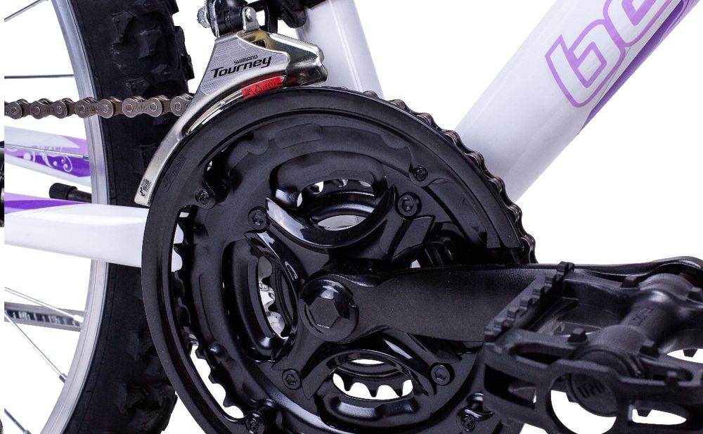 Bergsteiger Verona 24 Zoll Kinderfahrrad, geeignet für 8, 9, 10, 11 Jahre, Shimano 18 Gang-Schaltung, Mountainbike mit Gabel-Federung, Mädchen-Fahrrad