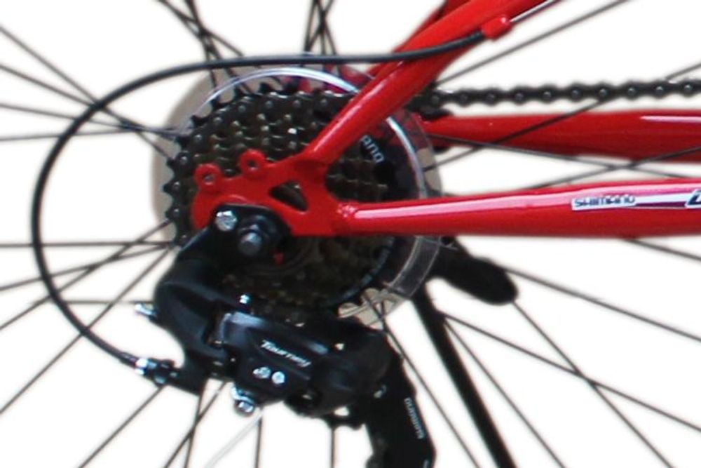 26 Zoll Fahrrad SHIMANO 21-Gang MTB Fahrrad mit Vollfederung & Beleuchtung OXT-Red