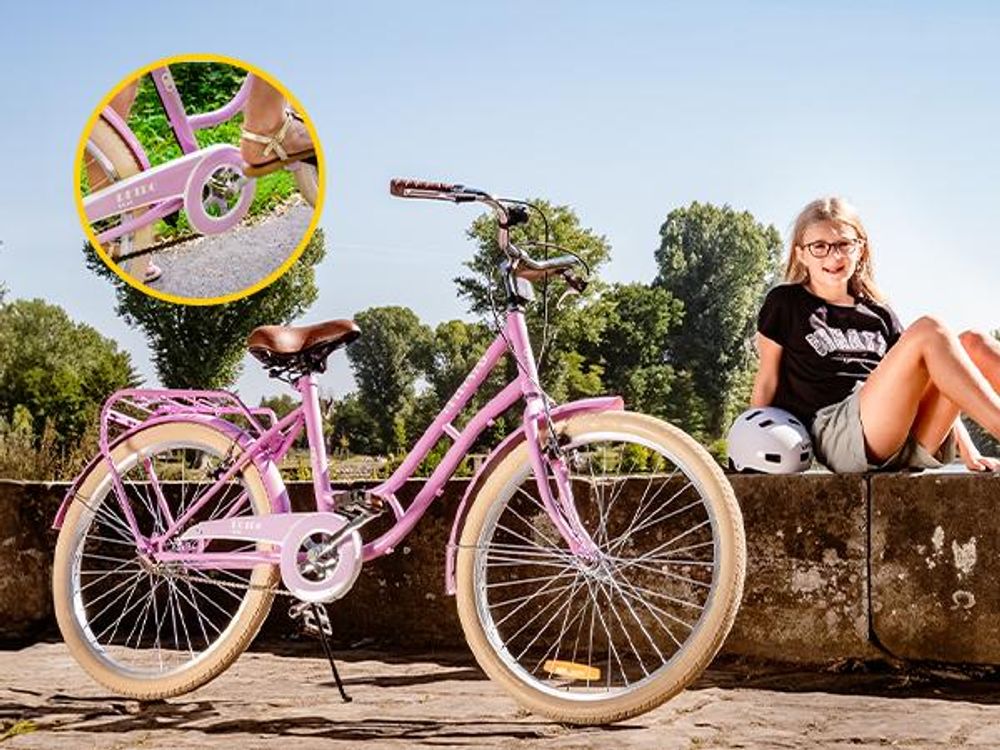 Actionbikes Kinderfahrrad Retrostar 20 Zoll | Kinder Fahrrad - V-Brake Bremsen - Kettenschutz - Fahrradständer - Kinderrad - 6-9 Jahre (Rosa)
