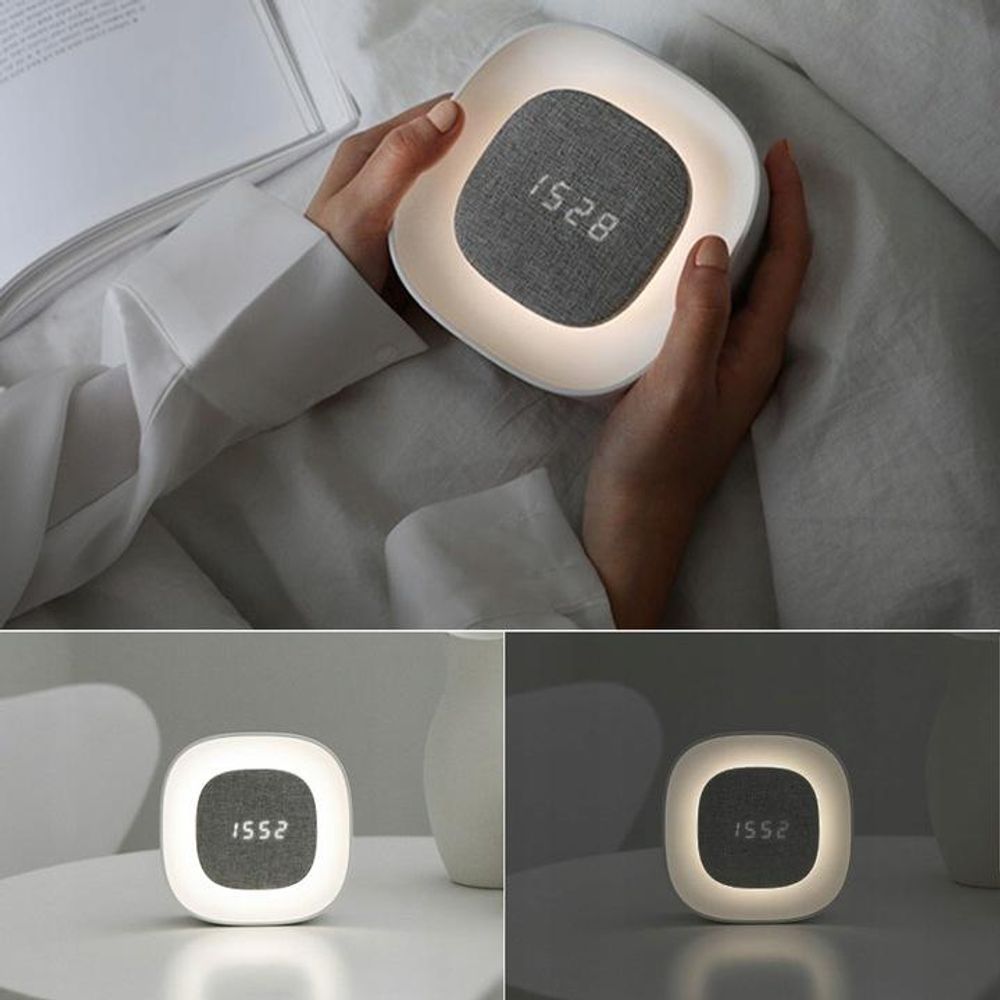 LED luce notturna sveglia PURE FNL-03 BJORN bianco quadrato Forever Light