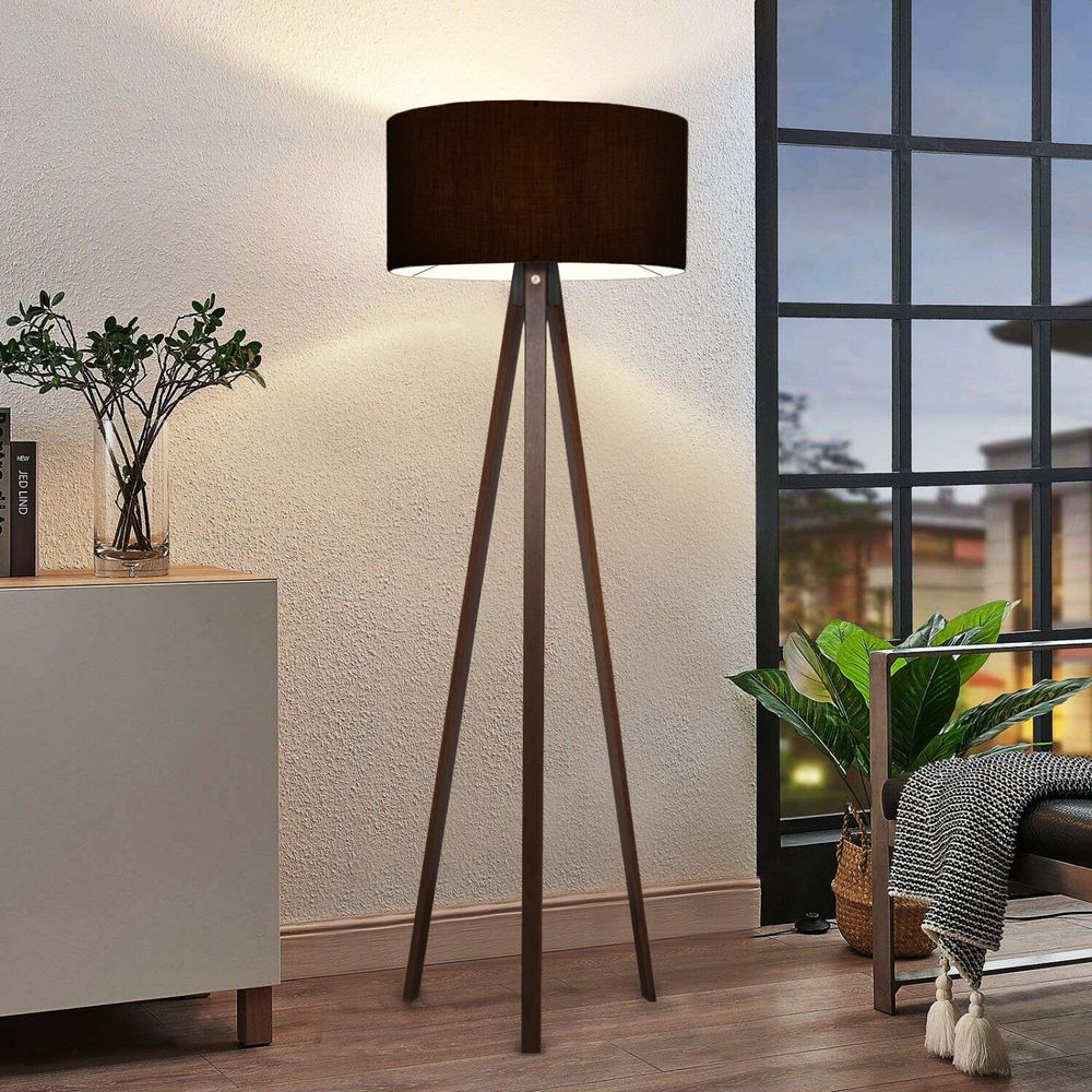 Opviq, Hochwertige Stehlampe aus 100% Holz, 140 cm hoch, E27 Fassung max. 40 W, braun, PVC-Kappe (21 x 38 cm) | Skandinavisches Design für modernes Wohnen.