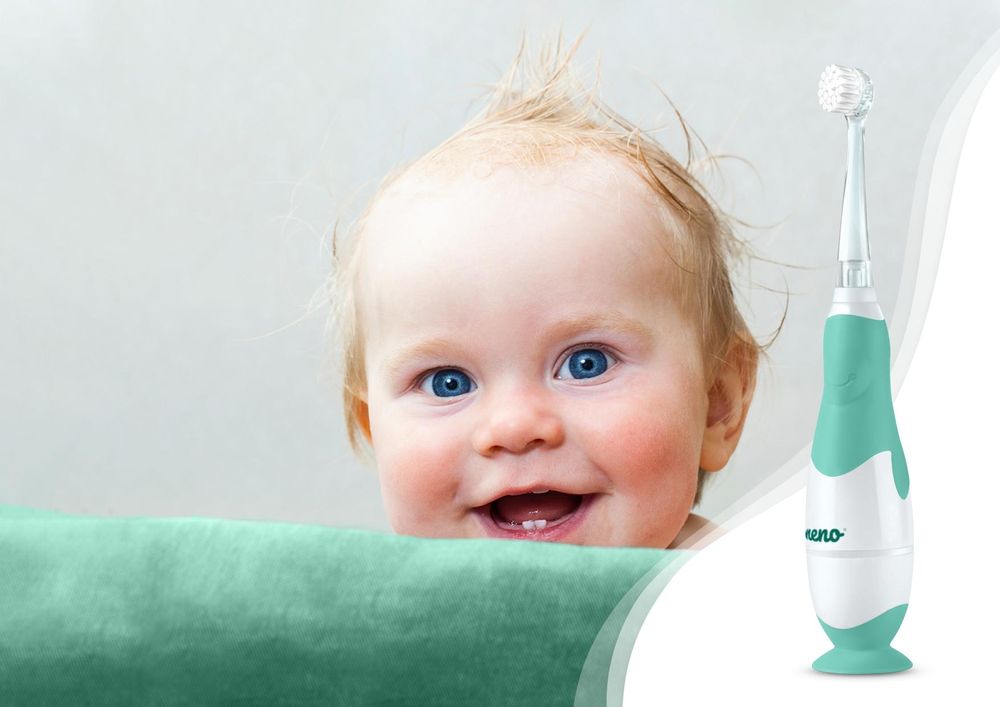 Neno Denti Blue – Kompaktowa szczoteczka dla niemowląt i małych dzieci idealna do domu i podróży
