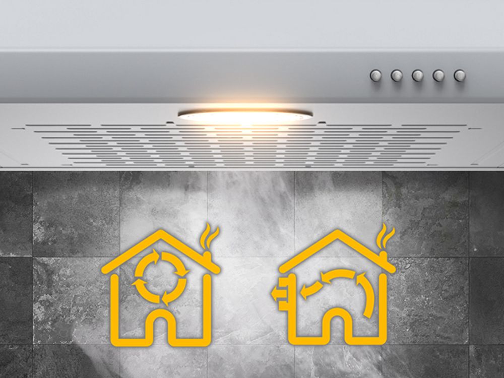 Abluft- und Umluft-Betrieb der Unterbau-Dunstabzugshaube UBH600S