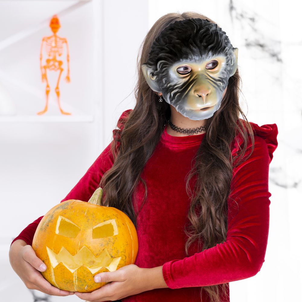 Halloween Maske Affe Gorilla Schimpanse Horror Verkleidung Kostümspiele Horrormaske Cosplay Fasching Karneval Party für Herren Damen Retoo