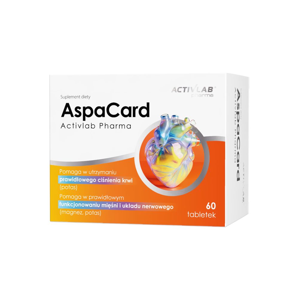 AspaCard Activlab Pharma Magnez Potas Prawidłowe ciśnienie krwi i funkcjonowanie mięśni