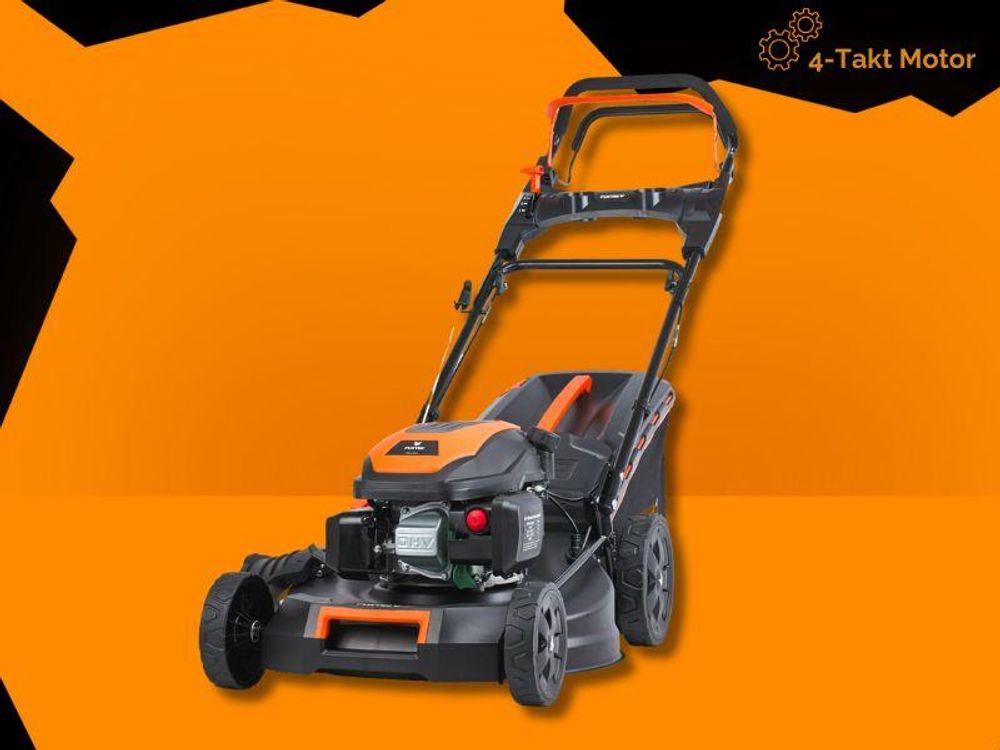 FUXTEC 4in1 Benzin Rasenmäher FX-RM5170PRO - 170ccm | 51cm | 28Kg | 4PS| E-Start | Mulchfunktion | Seitenauswurf | 60L Fangkorb | bis 1000m²