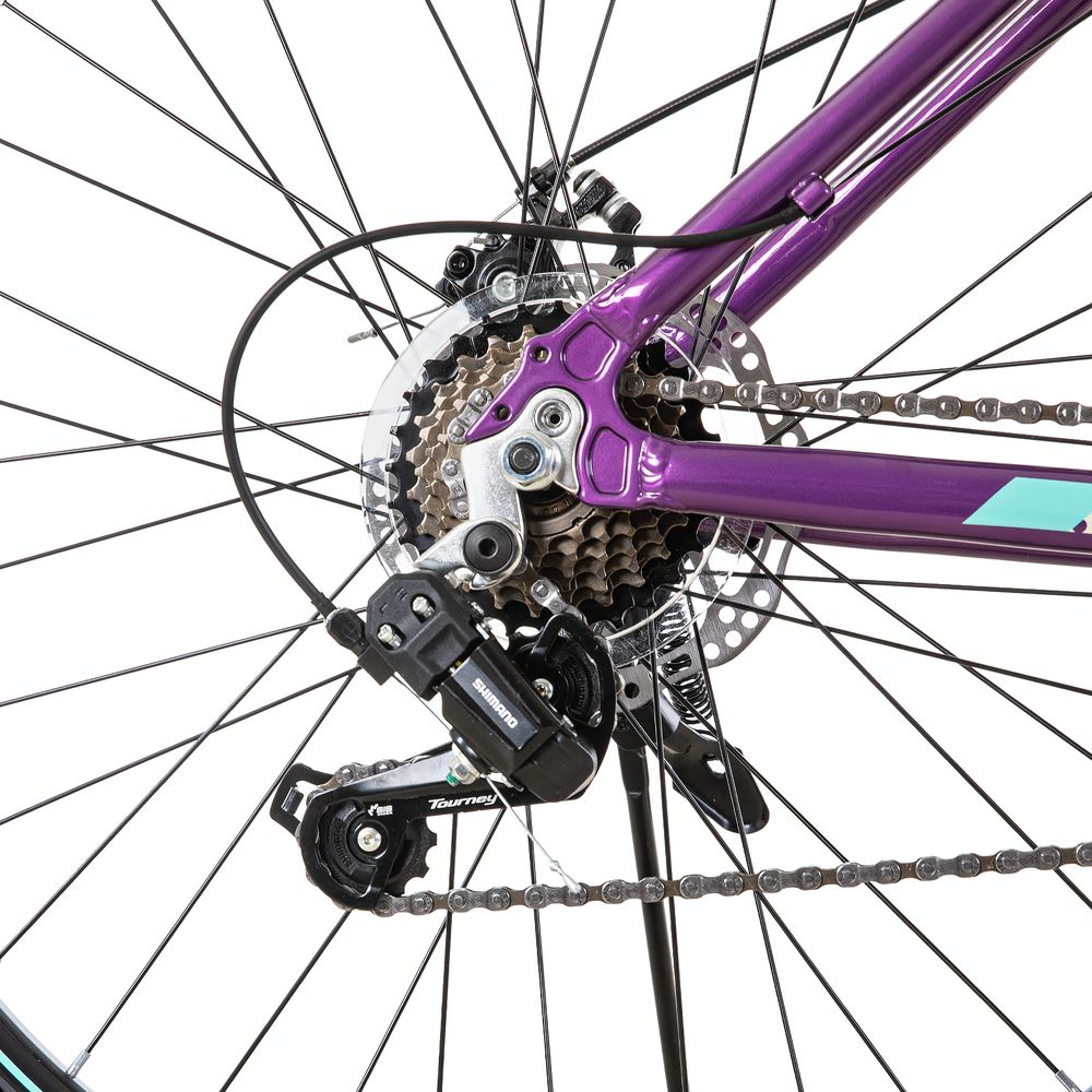 HILAND 26 Zoll Mountainbike Damen mit Lock-Out Federgabel 21 Gang Shimano Aluminiumrahmen Doppelscheibenbremse Studenten-Pendlerfahrrad, Weiß