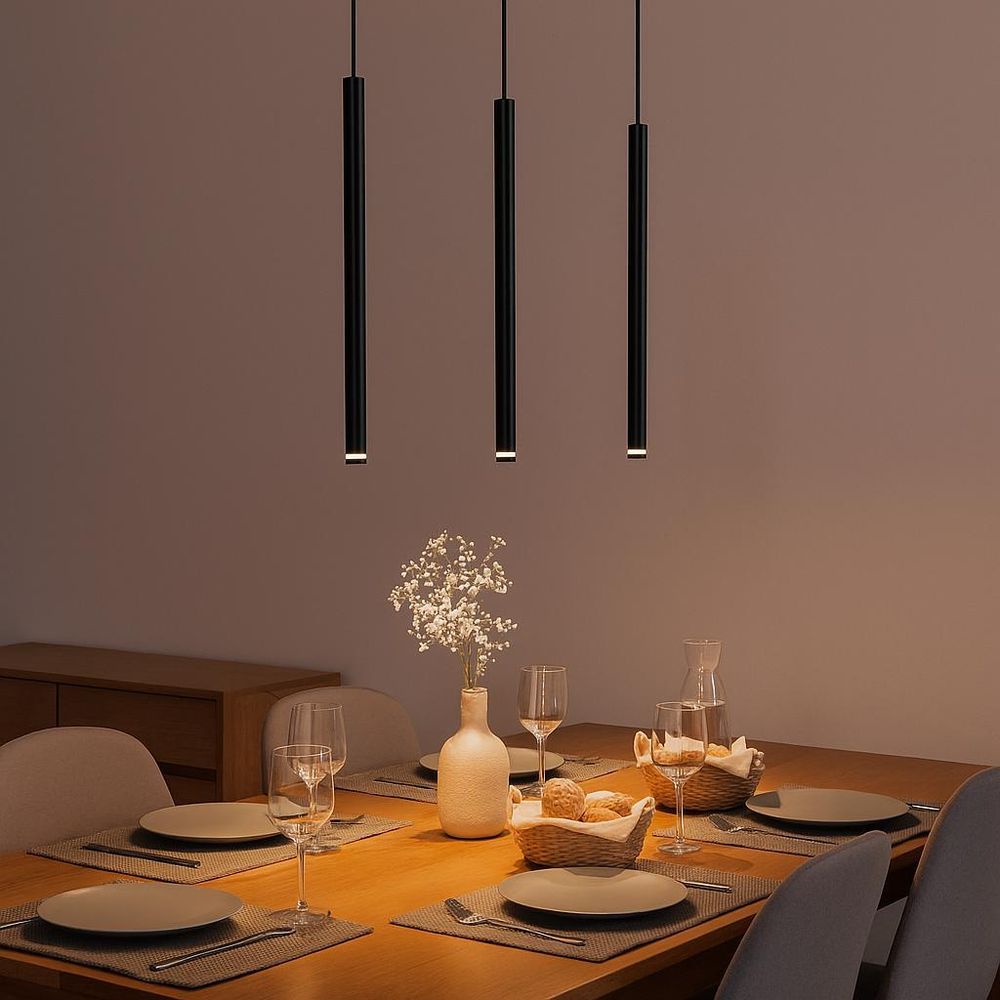 MasterLED Pendelleuchte – 3-flammig 50 cm – Schwarz – G9 – pendelleuchte esstisch – pendelleuchte modern – PIERO