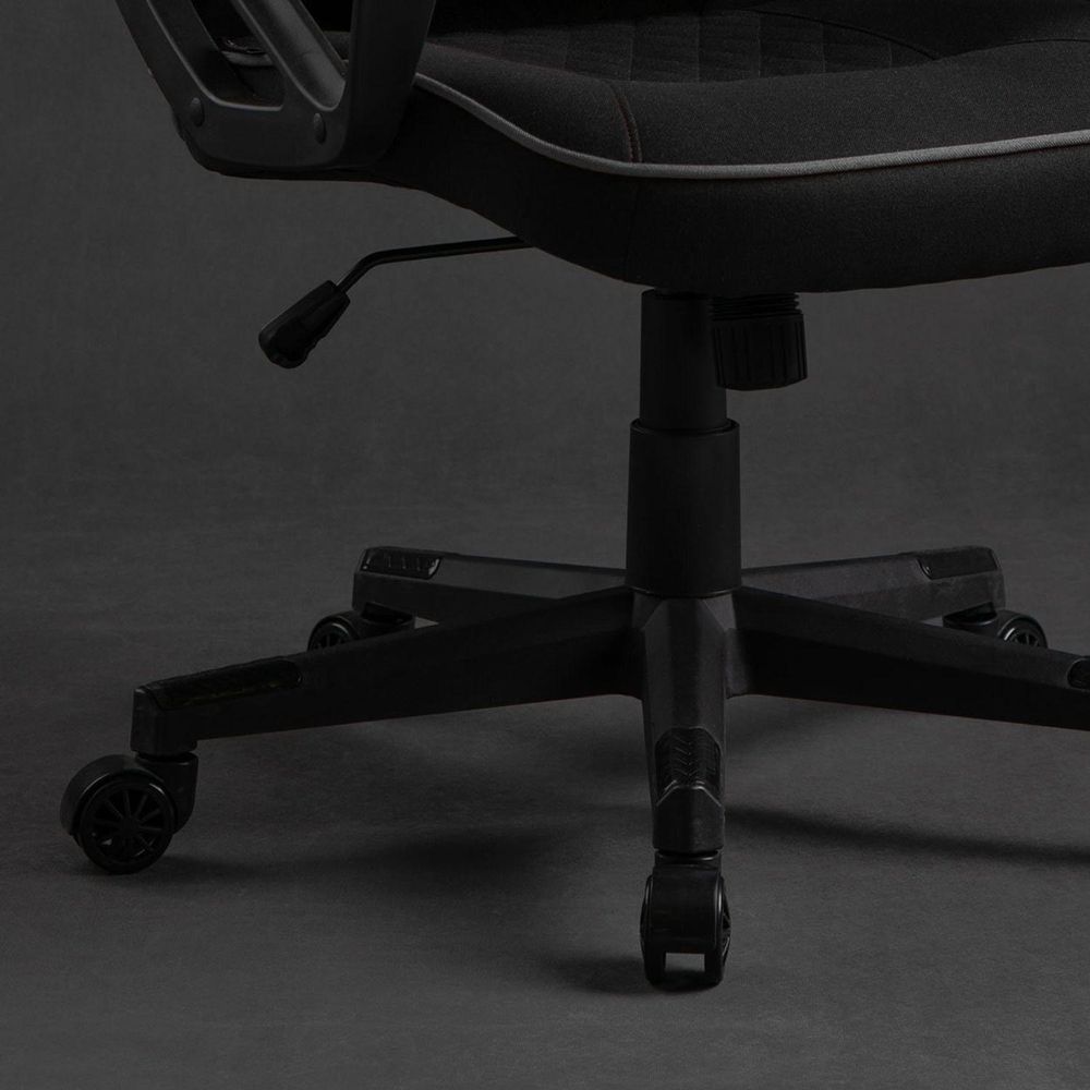 SENSE7 Knight Gaming Krzesło z tkaniny czarno-szare - Ergonomiczne krzesło biurowe Krzesło biurkowe Krzesło komputerowe Krzesło dla graczy Krzesło wyścigowe 120 kg krzesło