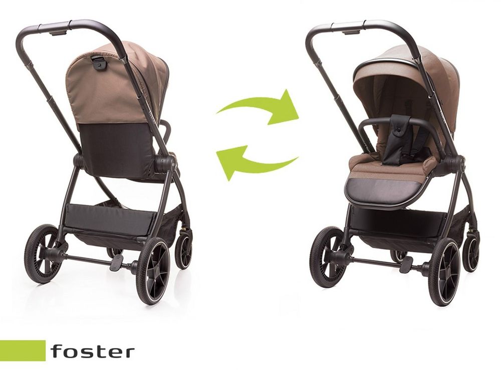 4Baby | Kinderwagen - Buggy Kinderwagen - Mokka - drehbarer Sitz - leichtem Alurahmen - Braun - leicht - mit Einhand-Faltung - bis 22 kg - Foster