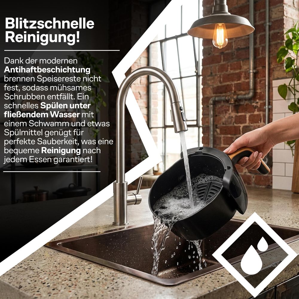 Gesundes Frittieren dank Heißluftzirkulation