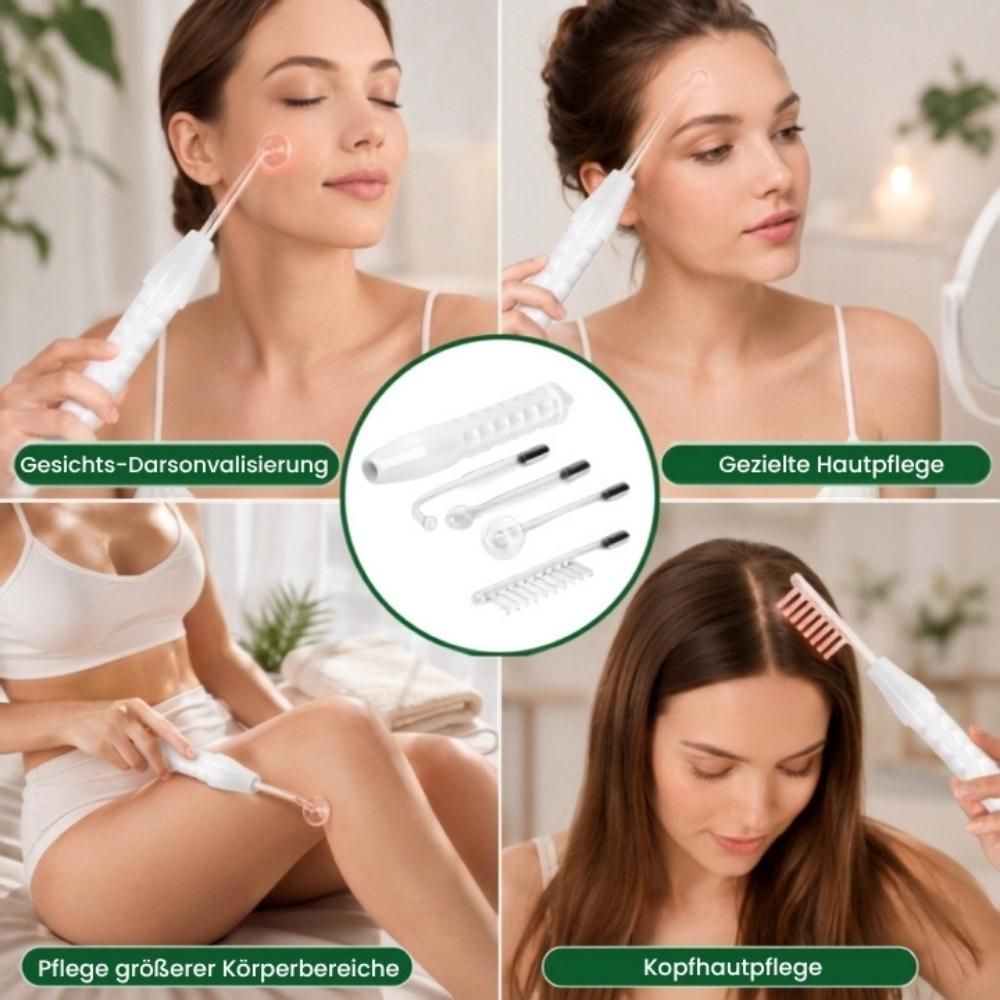 Darsonval-Hochfrequenzgerät zur Pflege von Gesicht und Kopfhaut, kosmetisches Massagegerät für problematische Haut mit 4 Elektroden