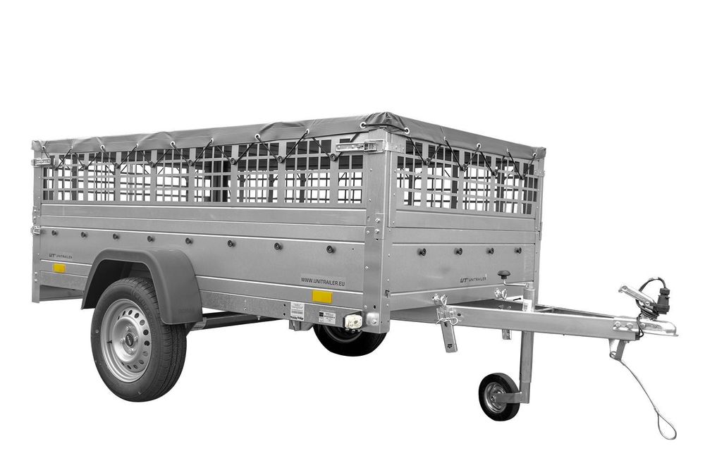 Pkw-Anhänger GARDEN TRAILER 230 KIPP mit Laubgitteraufsatz, Stützrad, Flachplane und Planenträgern