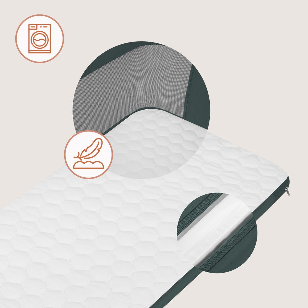 Lionelo Jodie 3in1 Baby Beistellbett Wiege Babybett Höhenverstellbar Matratze Moskitonetz - Grün
