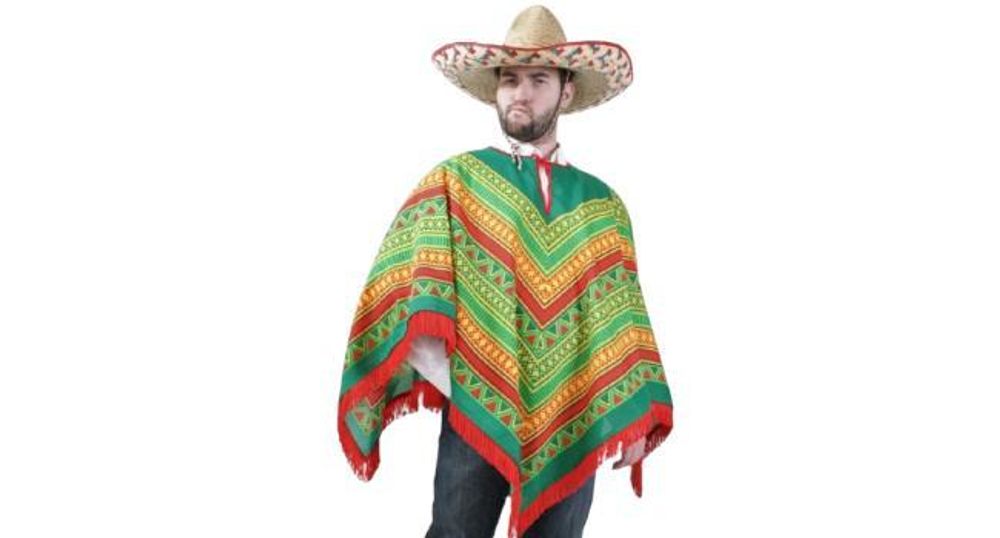 Erwachsenenkostüm Poncho in Grün Mexiko (XL)
