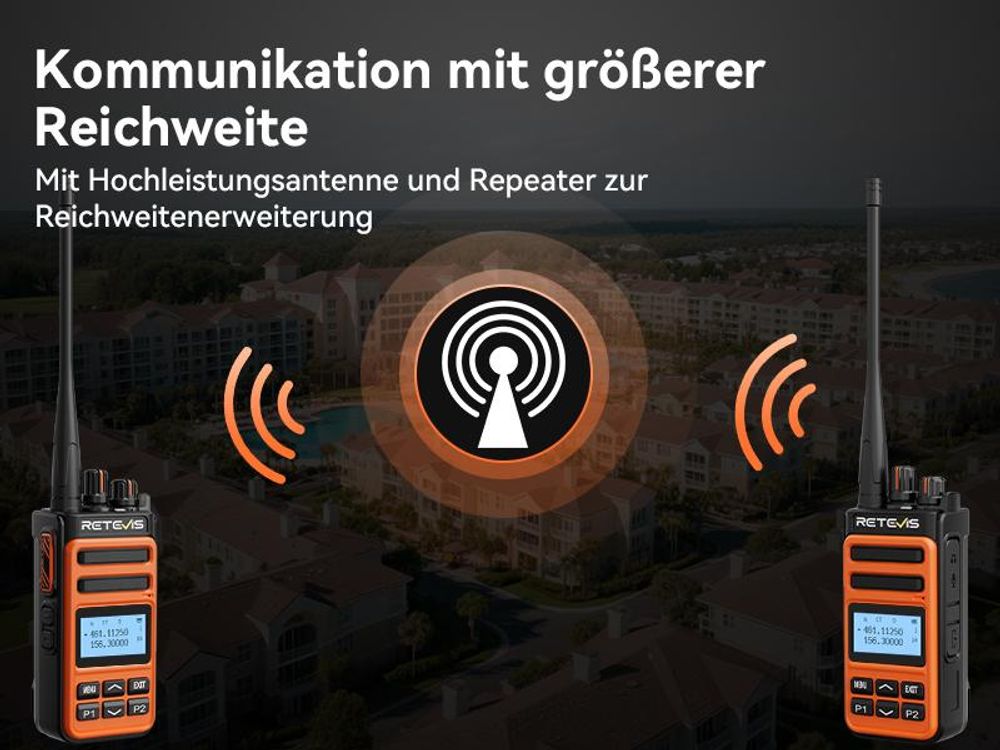 Retevis C66B Hochleistungs Funkgerät, Langstreckenfunkgeräte mit 6-poliger Buchse, Schnellladefunktion, Anpassbare Seitentasten, Einfache Bedienung