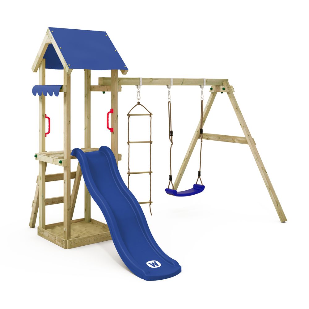 Spielturm Wickey TinyCabin mit Schaukel und Sandkasten in Blau