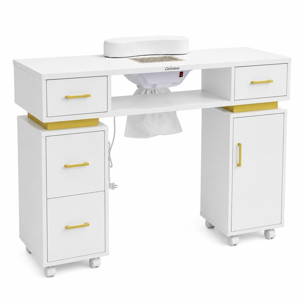 Bureau table de maquillage pour manucure avec aspirateur à poussière pour salon de SPA.