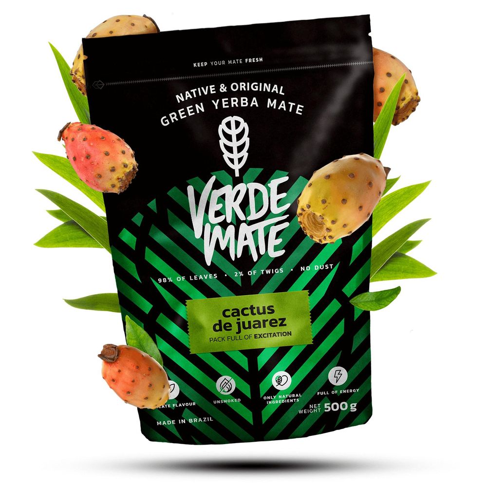 Verde Mate Green Cactus de Juarez Yerba Mate, 500g Packung mit Kaktusfeigen