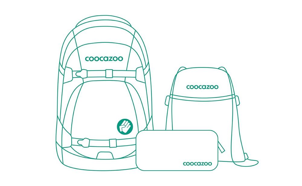 Das Bild zeigt den Inhalt eines Schulrucksack-Sets.