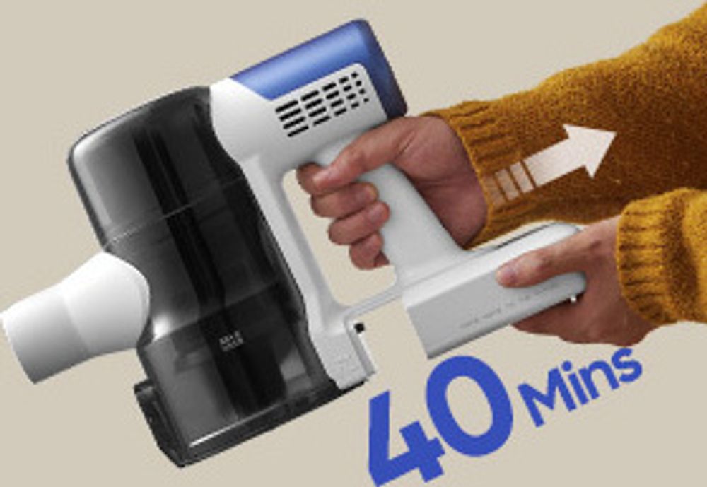 Ultenic U10U akumulátorový vysávač, 40Kpa akumulátorový vysávač, 5-stupňový filtračný systém vysávania, 7×2500 mAh vymeniteľná batéria, 50min, 1l nádoba