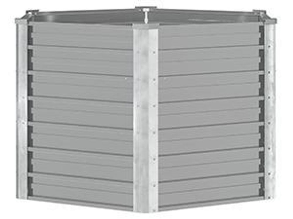 vidaXL Garten-Hochbeet Verzinkter Stahl 129x129x77 cm Grau