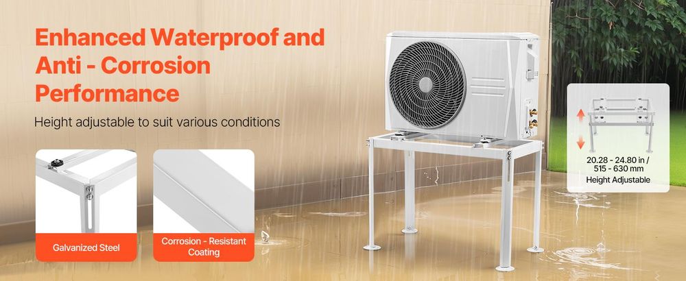VEVOR Klimaanlage Bodenständer, vibrationshemmender Mini-Split-Ständer für kanallose Klimaanlagen-Wärmepumpen mit 9000–18000 BTU, AC-Basishalterung für Bodenmontage mit max. 200 kg Tragkraft