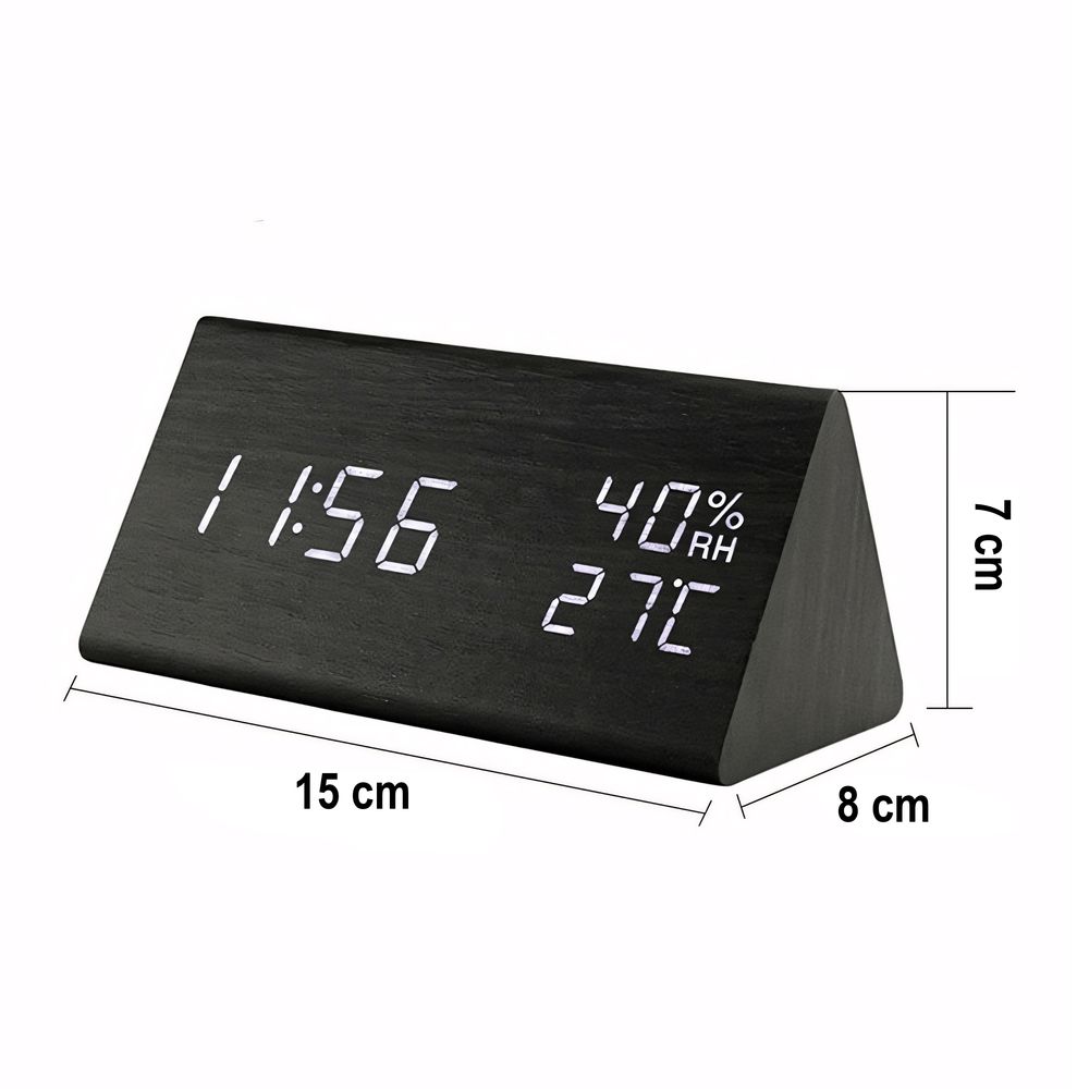 Digitaler Wecker LED Digital Digitaluhr Wanduhr Datum 12h 24h USB Temperatur Alarm Clock Schlafzimmer Wohnzimmer Küche Büro Dimmbar Zeit Holz Retoo