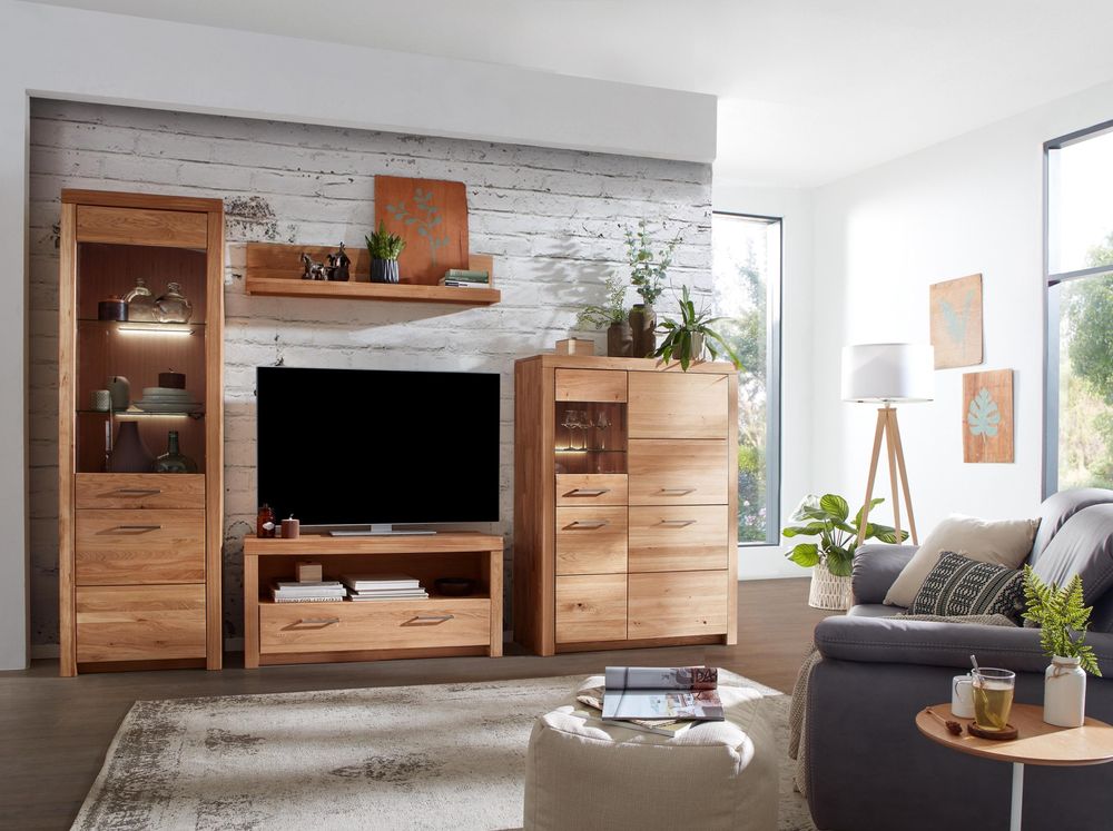 Lebenswert WZ-0169 – Wandboard aus Wildeiche in natur geölt mit eleganter Ablagefläche