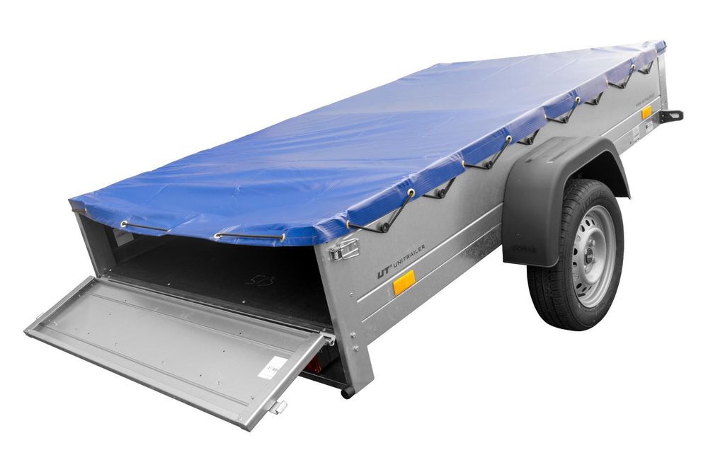 Stahl Anhänger mit Plane 750 kg GARDEN TRAILER 230 KIPP [mit Flachplane und Stützrad]