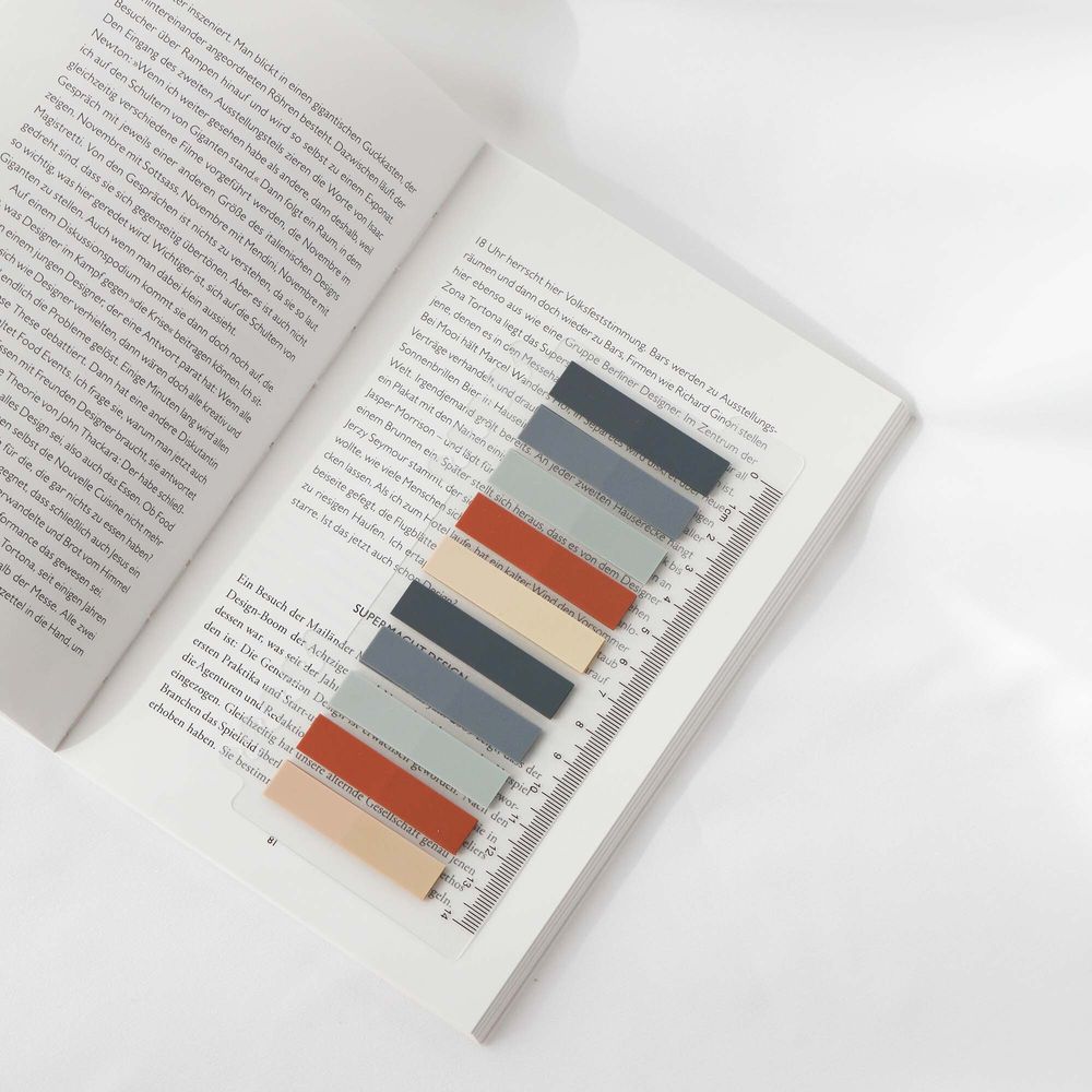Ordinate-Coral Slate | Sticky Notes | Index Sticky Notes with Ruler | Page marker | Haftnotizen