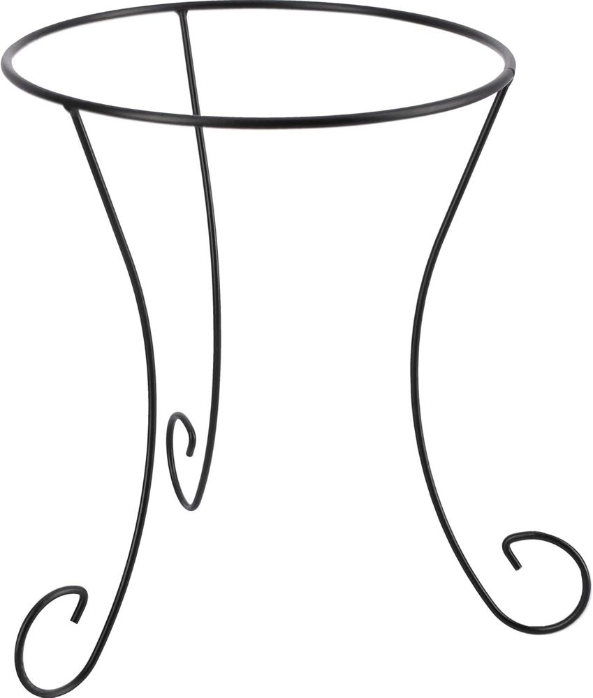 KADAX Blumentopfständer, Pflanzenständer aus Stahl, wetterfester Blumenständer für Innen- und Außenbereiche, Balkon, Terrasse, Garten, Pflanzenhalter, Blumentopf-Halter, schwarz (rund, hoch)
