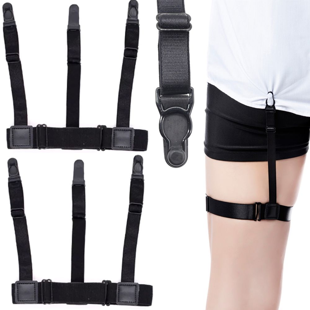 Hemdhalter Schellen Adjustable Hemd-Halter Starke Clips Verstellbare Hosenträger Einheitsgröße Uni Hemd Halter Geschäftsleute 1 Paar Retoo