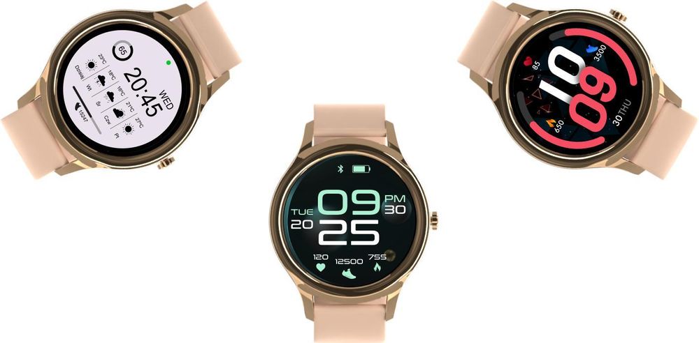 Smartwatch damski z opaską sportową ForeVive 3 SB-340 Bluetooth, sterowanie muzyką, krokomierz itd., IP68, Zegarek fitness, Pulsometr Smukłe Złoto