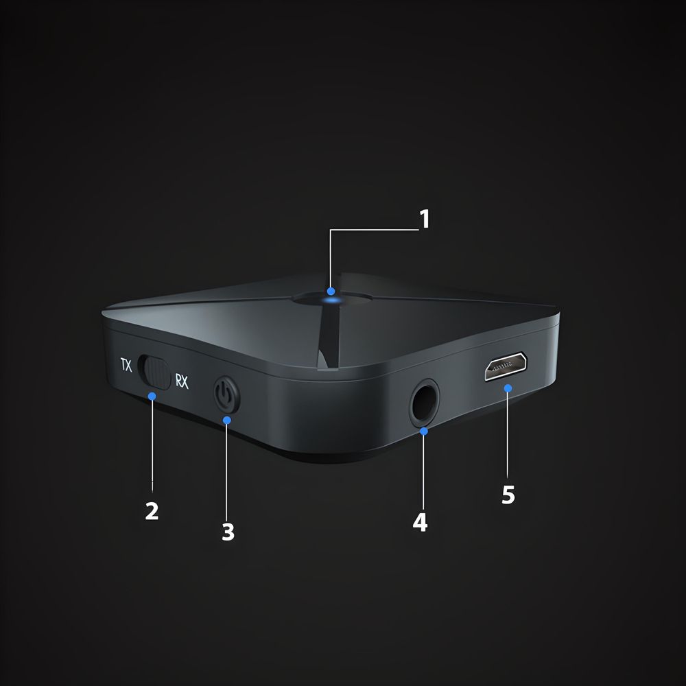Bluetooth Sender Empfänger 2 in1  Audio Adapter 3.5mm Transmitter  Wireless Aux RCA Kabellos Sender Receiver für TV Kopfhörer Lautsprecher Retoo
