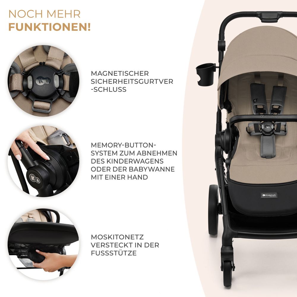 Kinderkraft YOXI 2-in-1 Kinderwagen bis 27 kg - Babywanne &