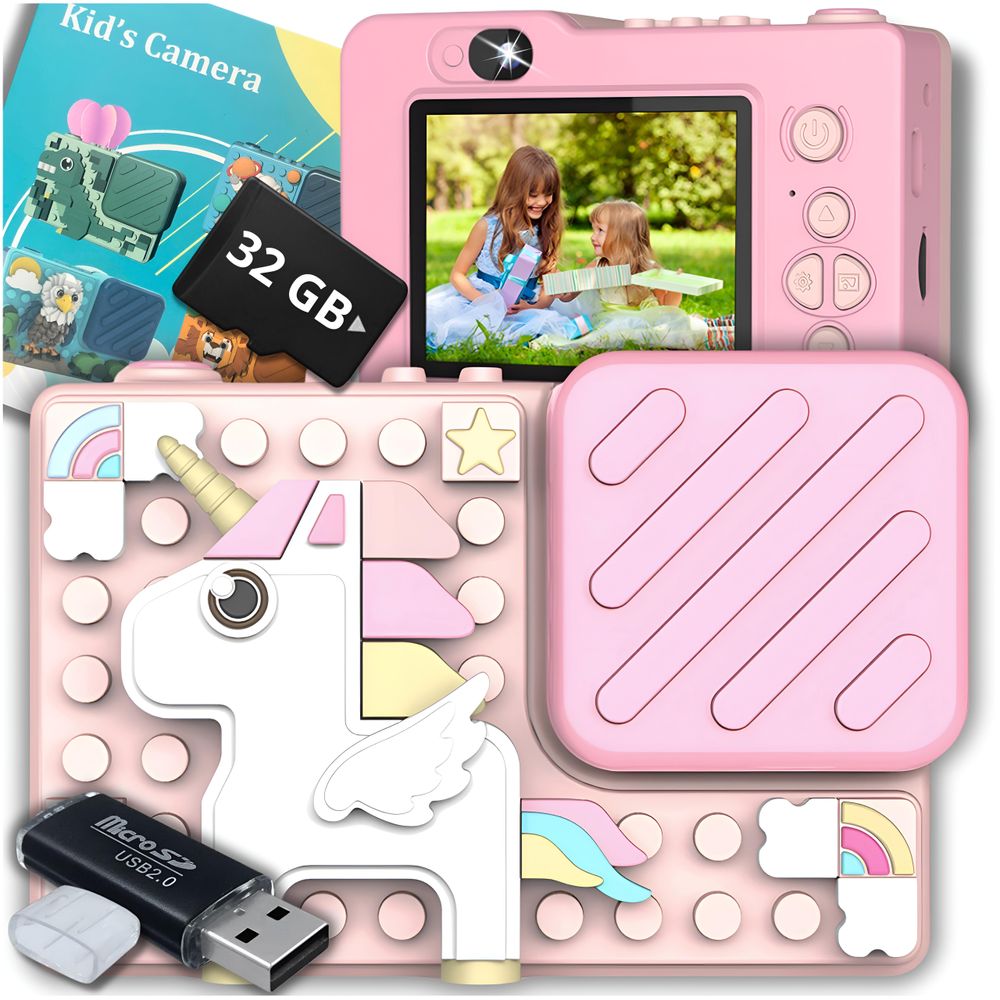 Digitale Kinderkamera 40Mp Selfie-Kamera Spiele + 32Gb Karte