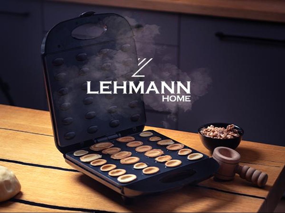 LEHMANN Gaufrier pour noix, Machine à noix pour 24 moitiés de noix, max. 1700W, Revêtement Anti-adhésif