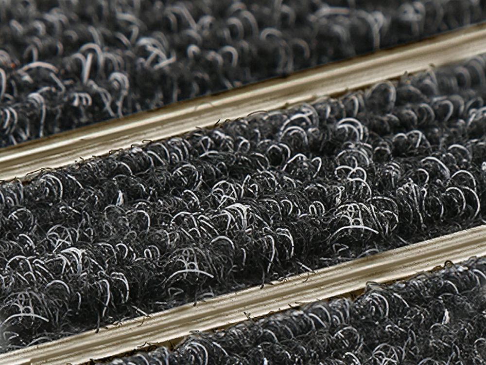 Fußmatte Außen Schmutzfangmatte für Draußen - 40 x 60 cm goldenem Aluminiumrand Wetterfester Fußabstreifer Outdoor Fußmatte