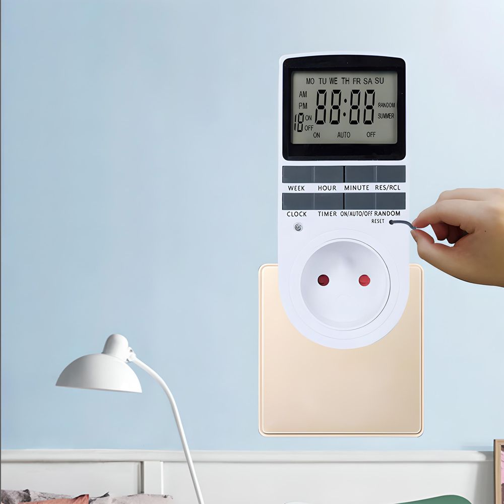 Zeitschaltuhr Digitale Steckdose 10 Programmierbar 230V Schalter Timer mit LCD Display Wochentimer 12-24h 7 Tage Woche für Beleuchtung Retoo