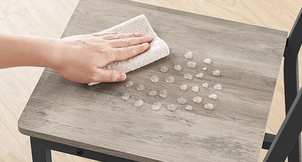 VASAGLE 2er Set Esszimmerstühle, Küchenstühle, Esszimmerstuhl für Esszimmer, Metallrahmen, Wohnzimmer, Küche, greige meliert-mattgrau LDCDE092G01