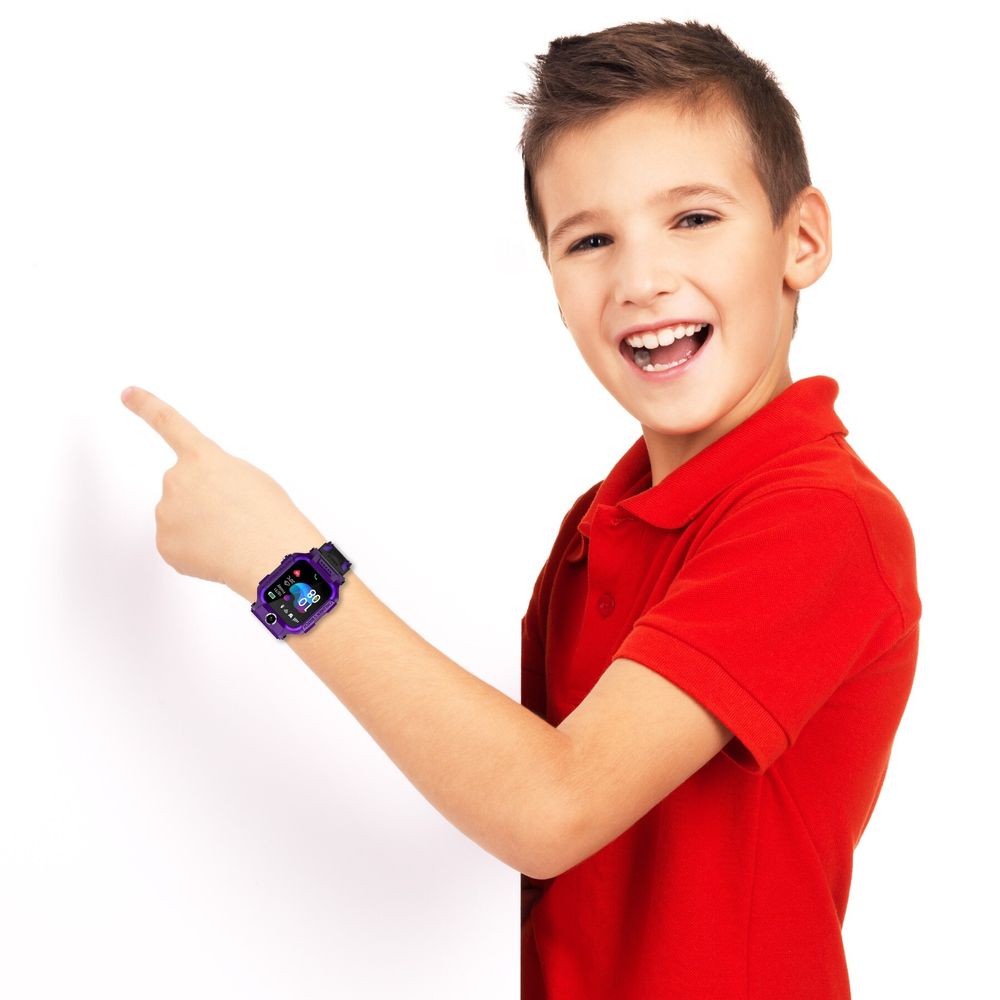 Smartwatch Kinder Smart Watch Armbanduhr mit GPS SIM für Kinder Mädchen Jungen Ab 3 Jahre Touchscreen Sport Fitness Armband Geschenk Call Violett Reto