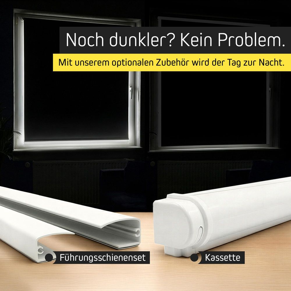 Verdunkelungsrollo Thermorollo Fenster Tenebra ohne Bohren Klemmfix 140x160cm grau