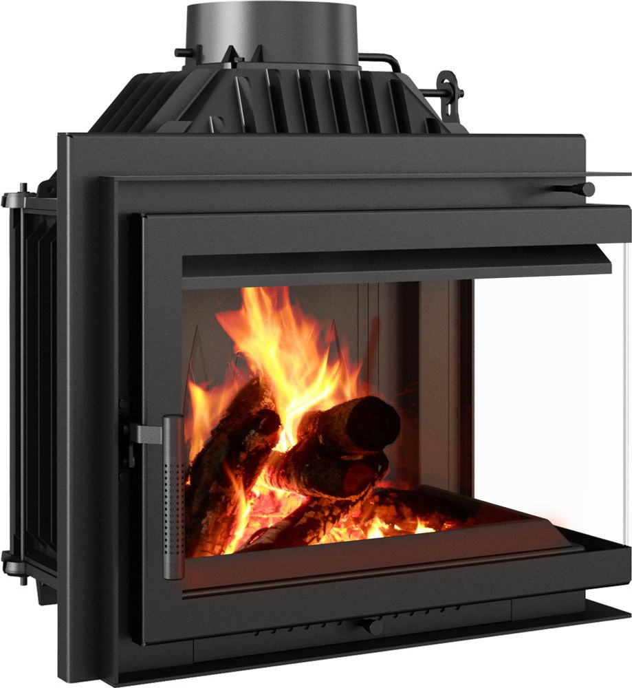 Kamineinsatz Gusseisen KRATKI SIMPLE rechts 8 kW Ø 200 mit Türfeder