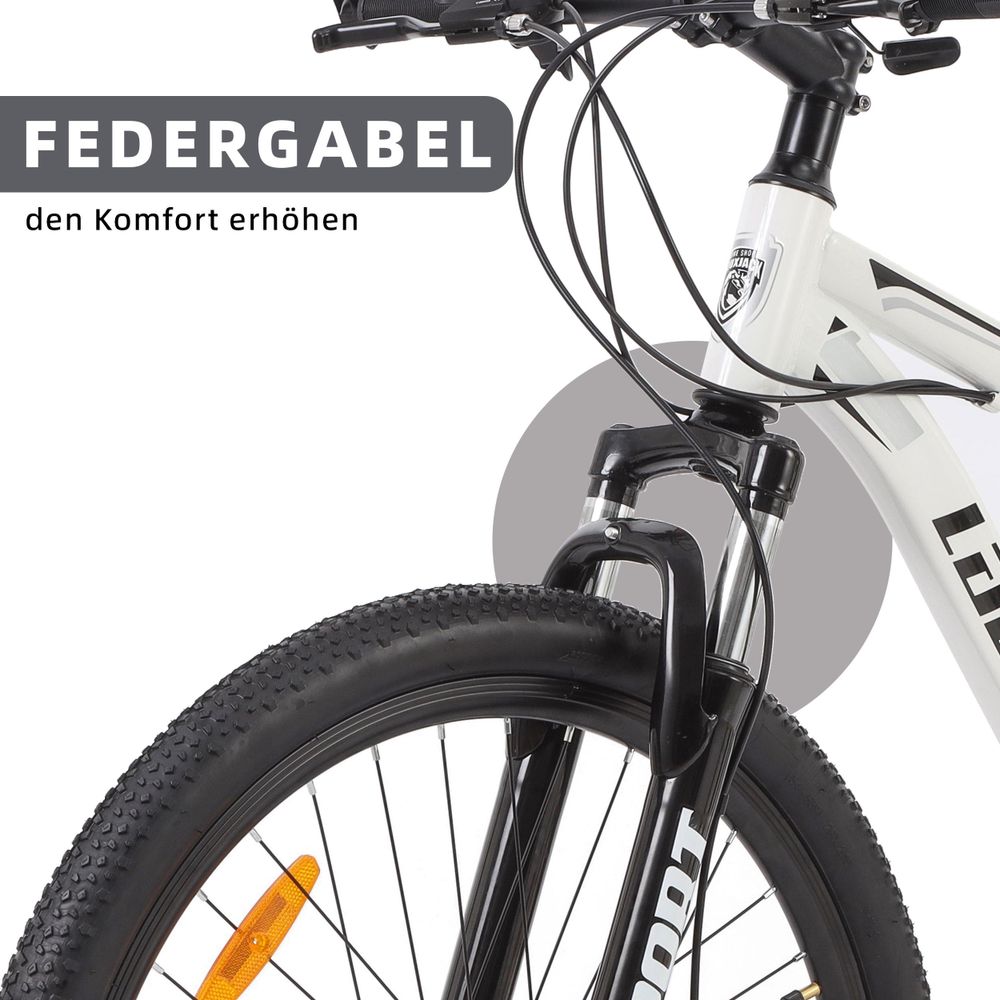 Lauxjack AX3.0 Mountainbike 26 Zoll, MTB Fahrrad Shimano 21-Gang, Scheibenbremsen, Federgabel, Stahlrahmen, 43 cm Rahmen, WANDA-Reifen, Damen Herren
