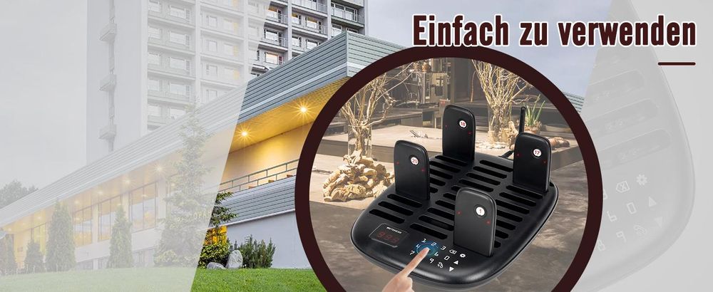 Retekess TD175P Restaurant Pager System, 30Pagers, 800M Pager Rufsystem, 7 Rufmod, 15H, Pager Pieper für Food Court, Hotel, Café, Bar, walkie talkie