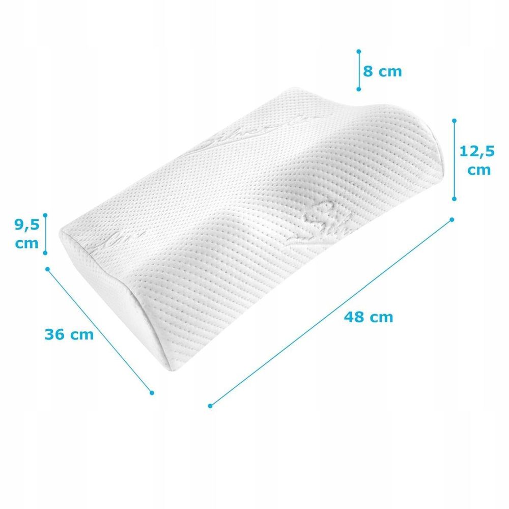 Ortopedický a terapeutický vankúš – krčný vankúš z pamäťovej peny – ergonomický vankúš pre pohodlný spánok – 36 x 48 cm Medi Sleep